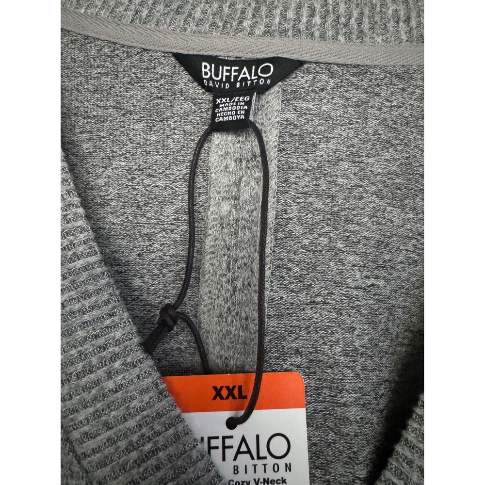 Buffalo David Bitton Cozy V-Neck Sweater XXL Gray NWT MSRP $79 - Picture 3 of 4